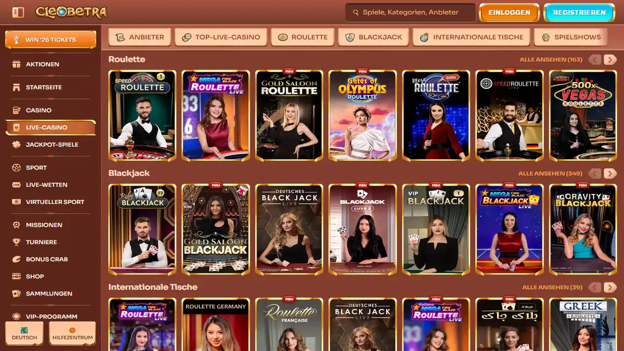 Cleobetra – Live-Casino Cleobetra Live-Casino