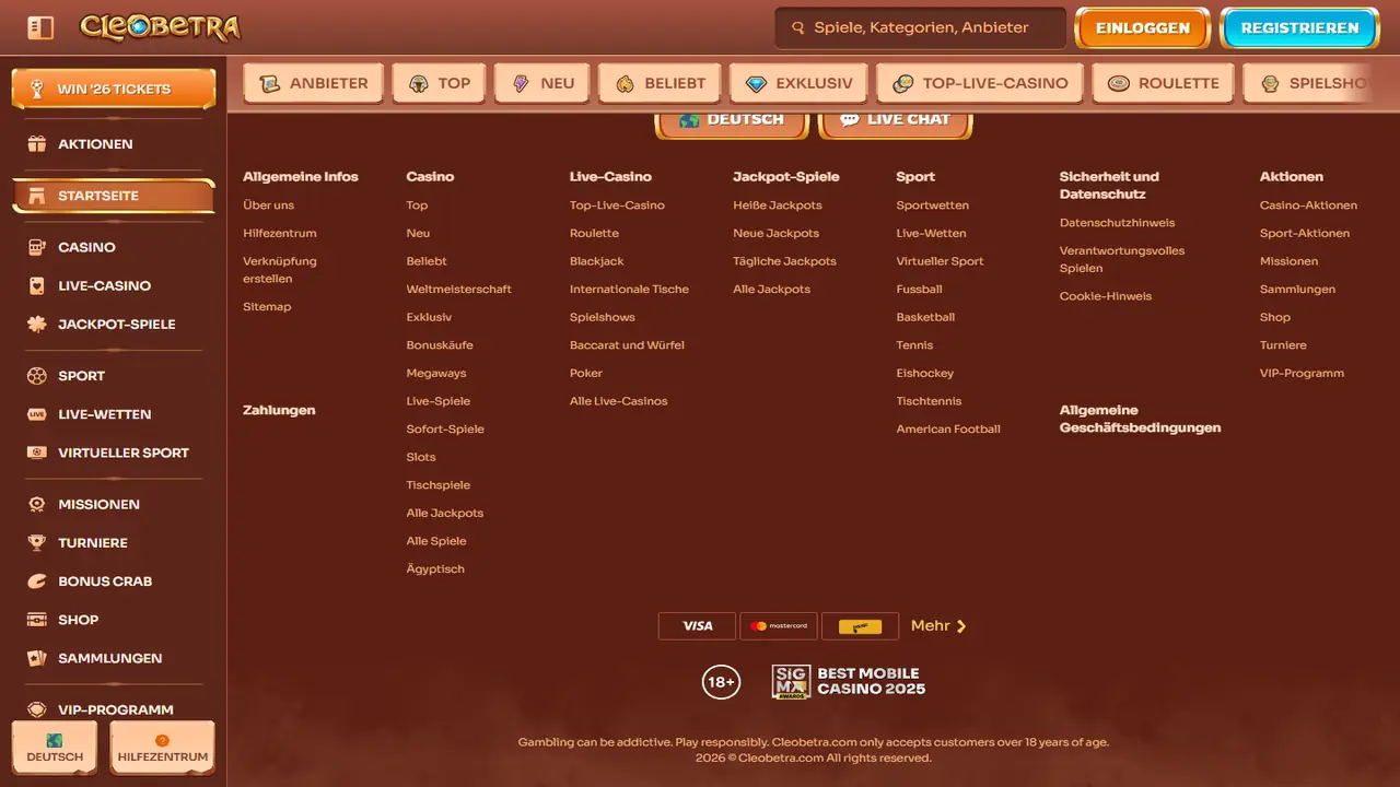 Cleobetra – Startseite (Footer) Cleobetra Startseite (Footer)