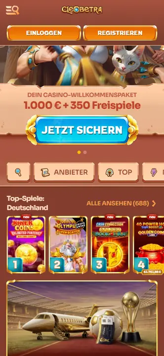 Cleobetra mobile view – Screenshot